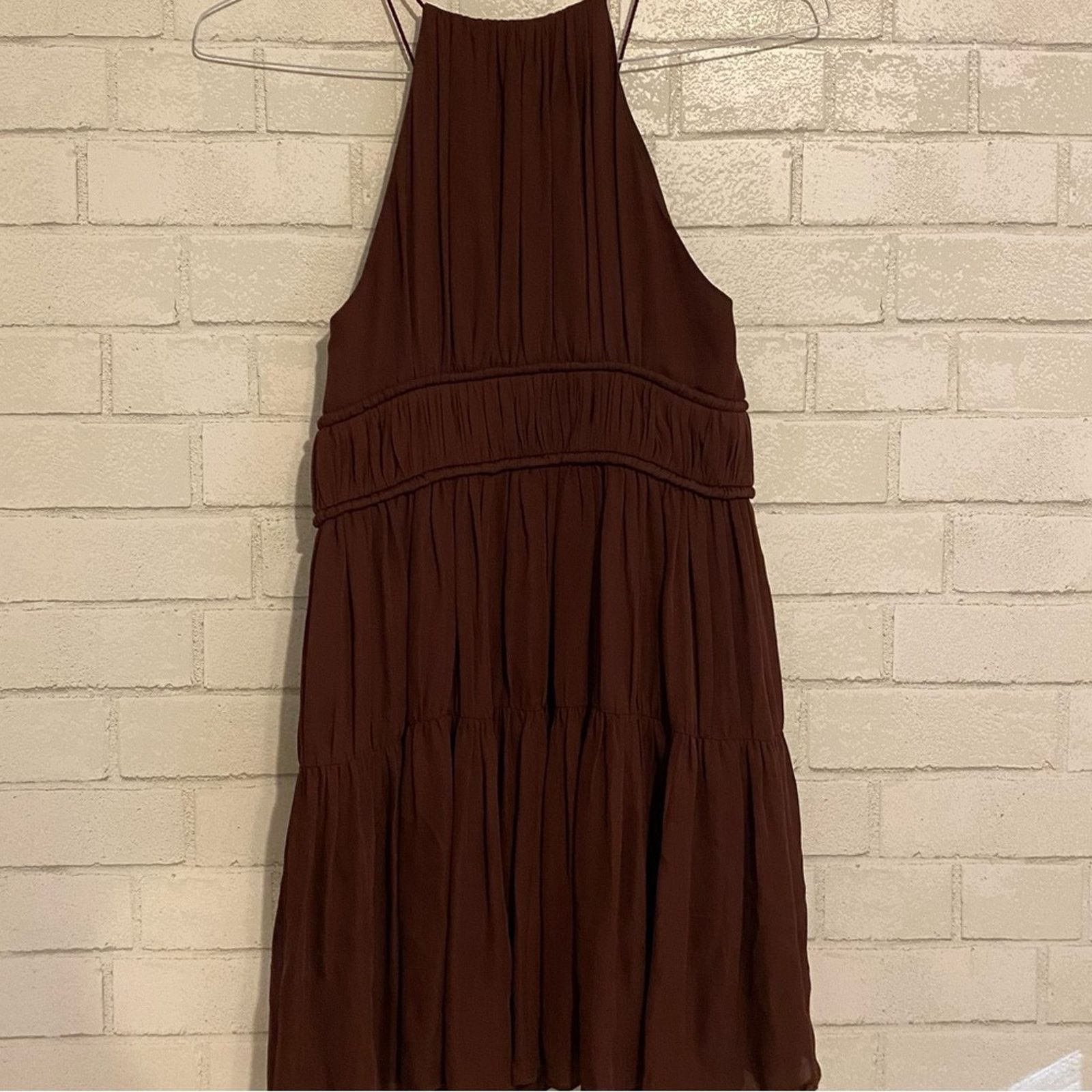 Cinq a Sept Cinq a Sept $380 Silk Lotus Dress In Rum Raisin XS EUC Size XS / US 0-2 / IT 36-38 - 14 Thumbnail