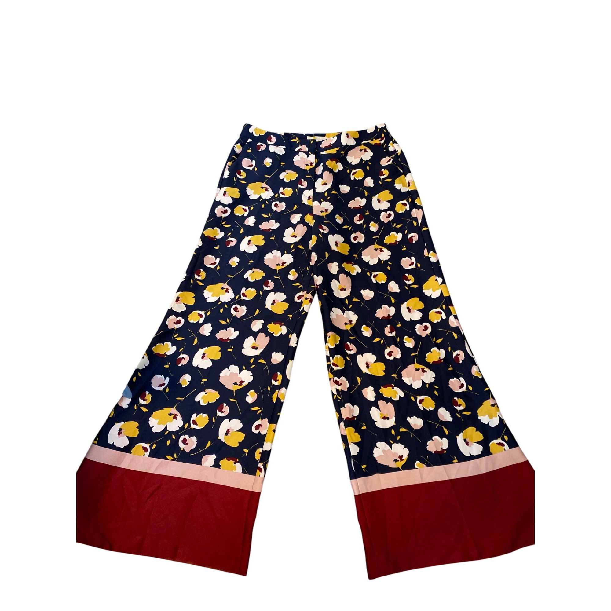 Boden Boden Floral Wide-Leg Trousers, Size 12R Size 34" / US 12 / IT 48 - 8 Thumbnail