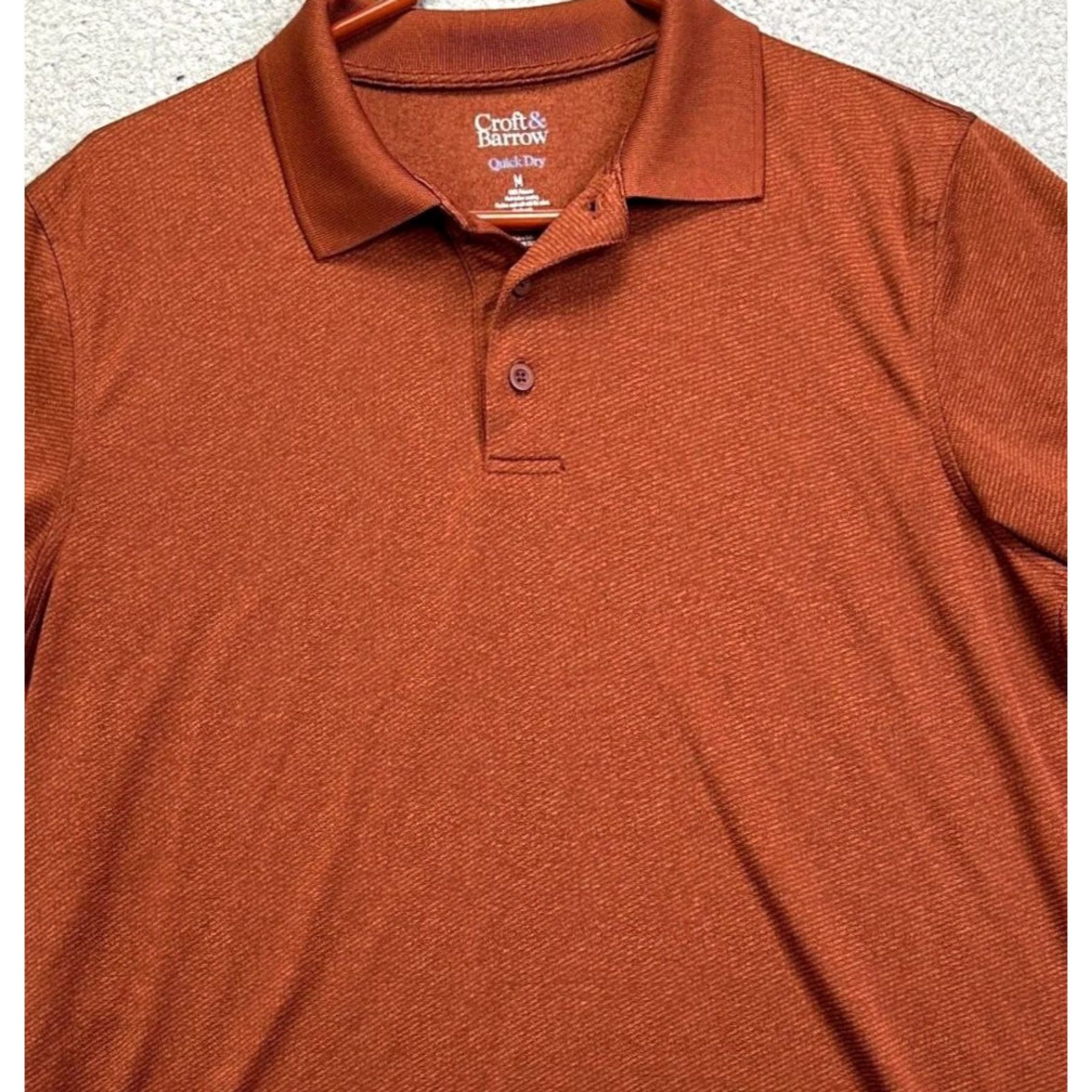 Croft & Barrow Croft Barrow Quick Dry Mens Medium Brown Golf Polo - Outdoor Activewear Shirt Size US M / EU 48-50 / 2 - 2 Thumbnail
