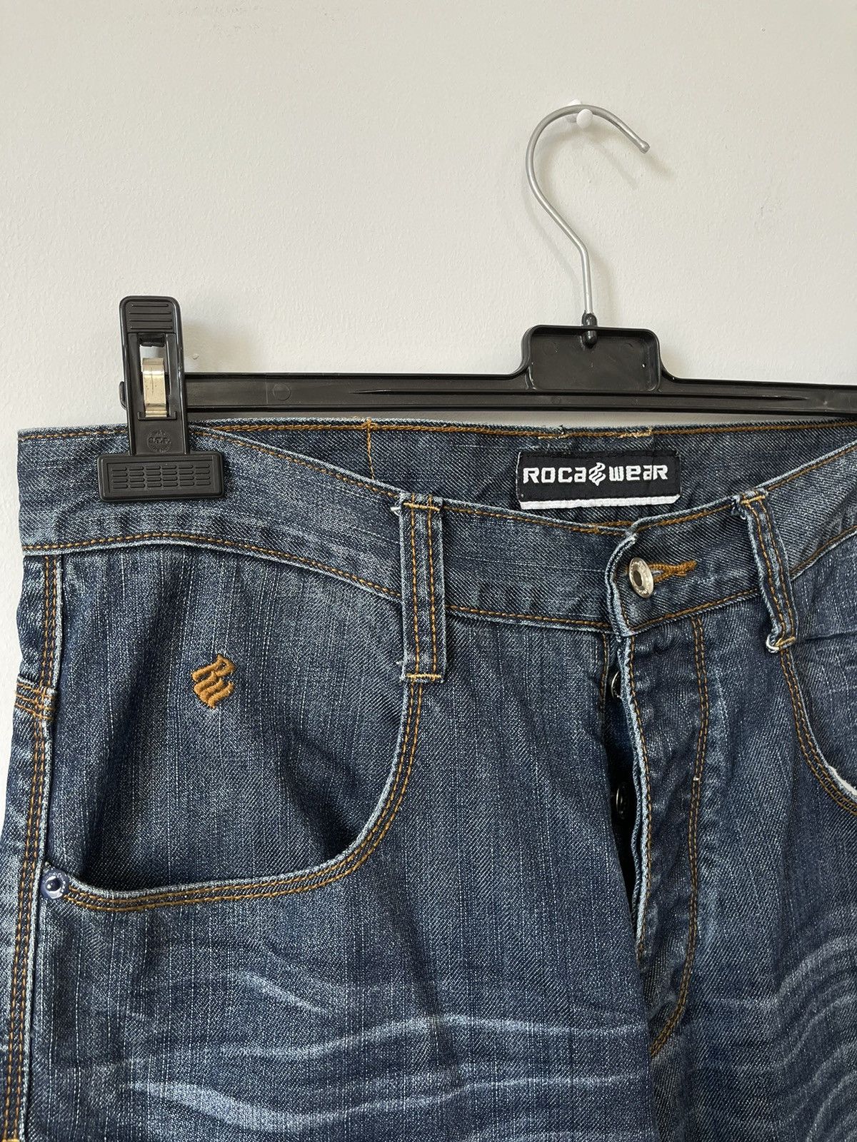 Rocawear Y2k Rocawear Crazy Vtg 90s Faded Embroidere Rap Skate Jeans Size US 32 / EU 48 - 9 Thumbnail