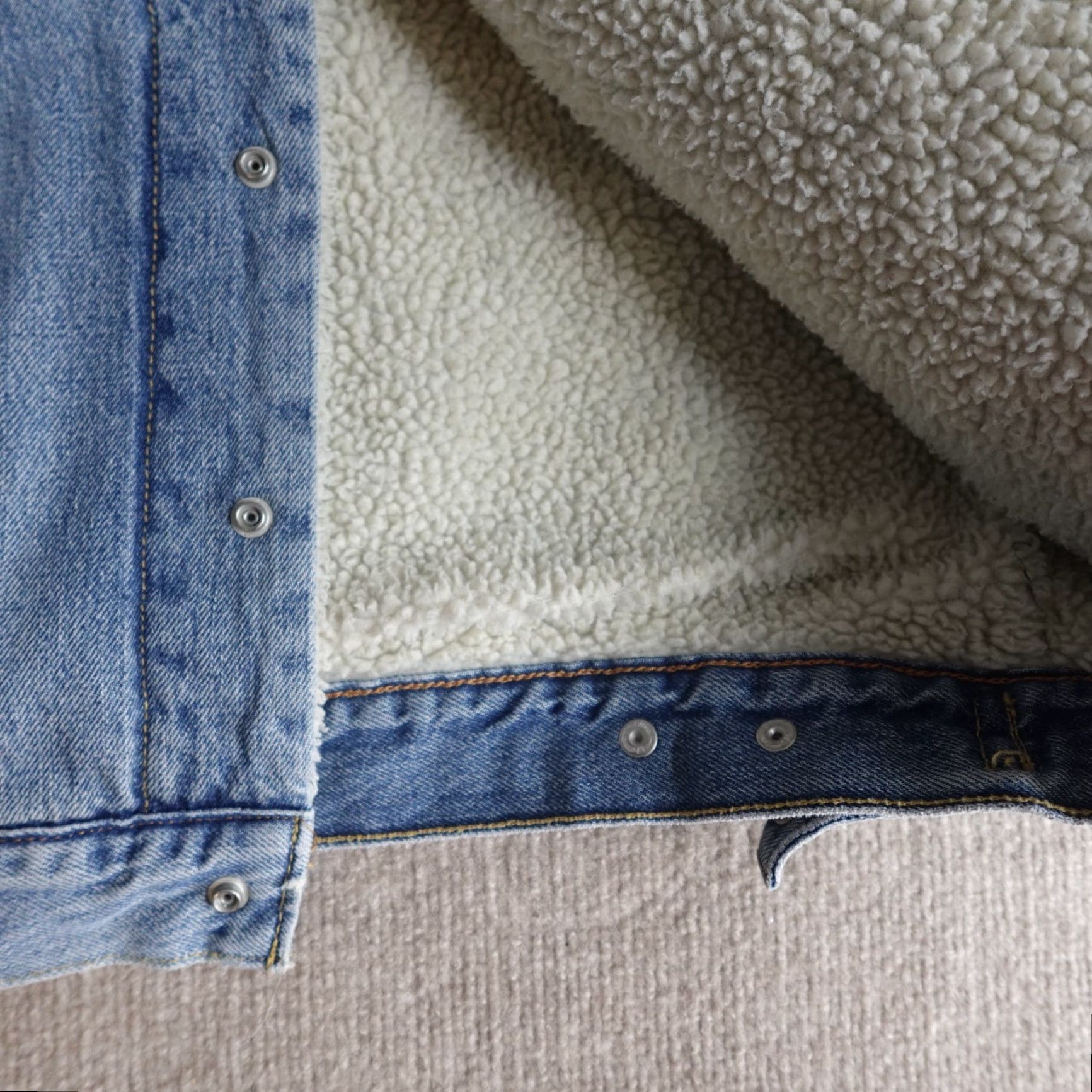 Levi's Levi's Jacket Small Blue Denim Trucker Sherpa Lined Snap Front Men Regular Size S Biker Style Size US S / EU 44-46 / 1 - 3 Thumbnail