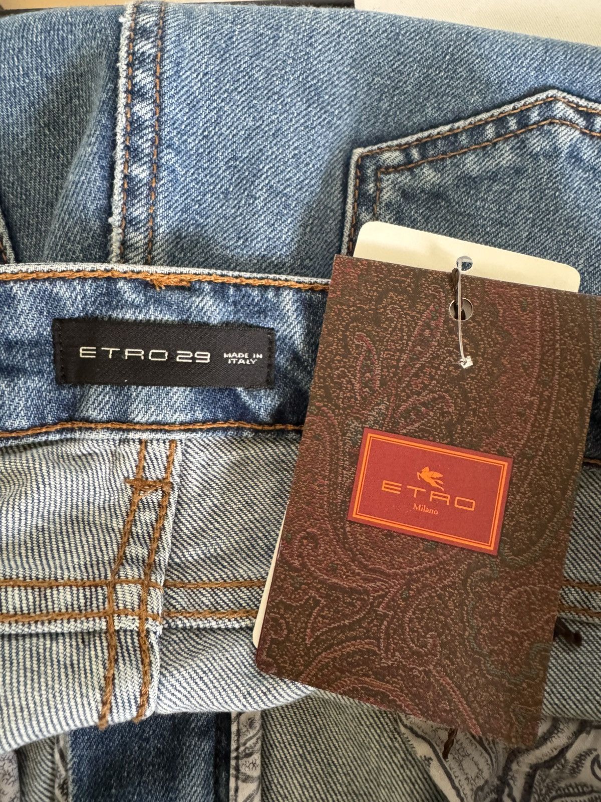 Etro ETRO Women Blue Tapered Jeans 29 EUC Size 29" - 4 Thumbnail