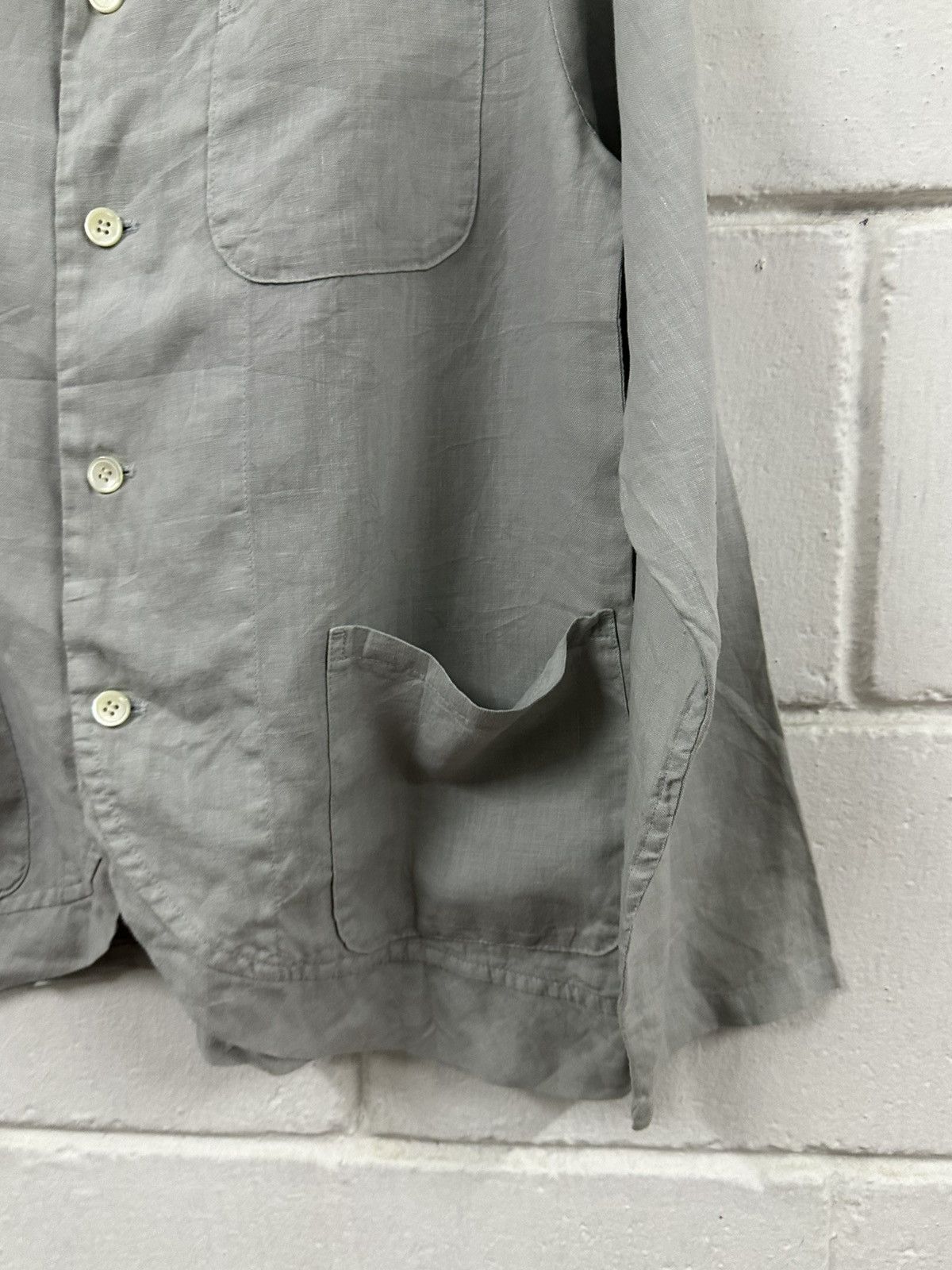 Issey Miyake Plantation By Issey Miyake Linen Pocket Button Up Size US M / EU 48-50 / 2 - 4 Thumbnail