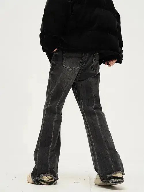 Jean VIBE Faded Black Ripped Flare jeans Size US 32 / EU 48 - 2 Thumbnail