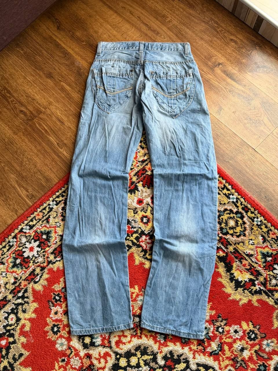 Japanese Brand Vintage 00's Streetwear Flared Bootcut Baggy Washed Jeans Size US 30 / EU 46 - 9 Thumbnail