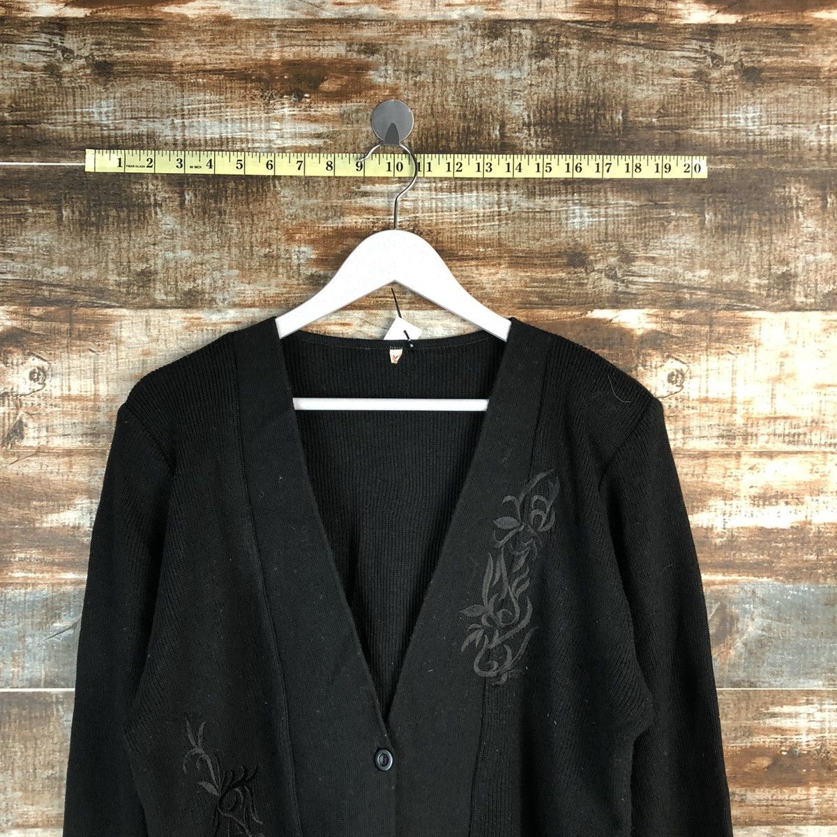 Homespun Knitwear × Japanese Brand Japan art Black Cardigan Knitwear #A1669 Size M / US 6-8 / IT 42-44 - 4 Thumbnail