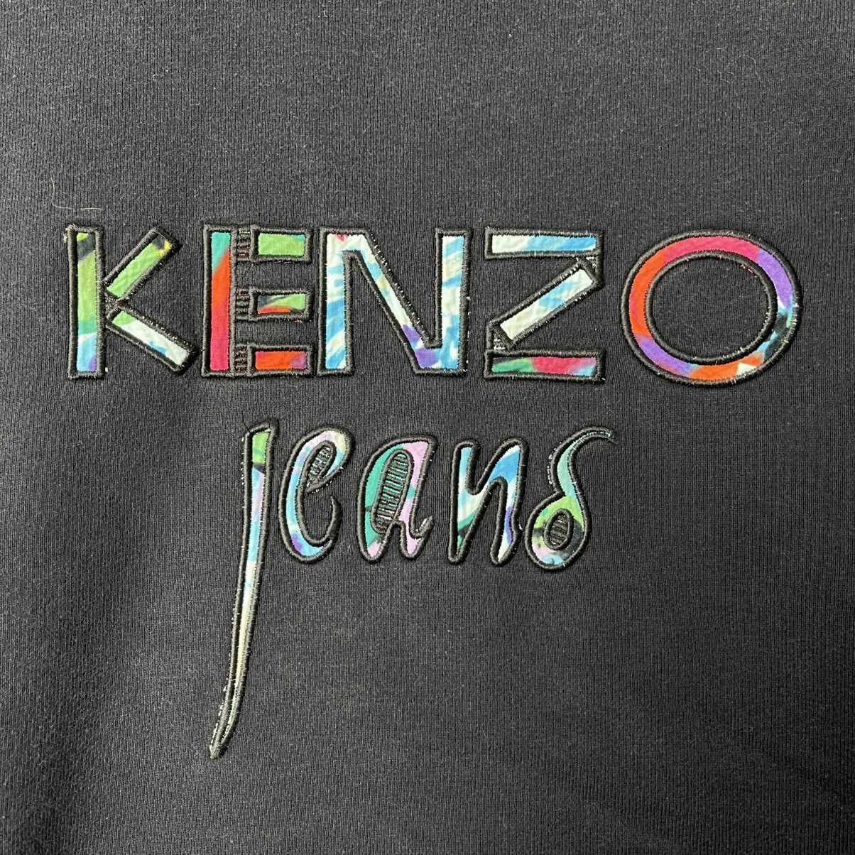 Kenzo Vintage Kenzo Jeans Embroidered Logo Sweatshirt – Black Size US L / EU 52-54 / 3 - 3 Thumbnail