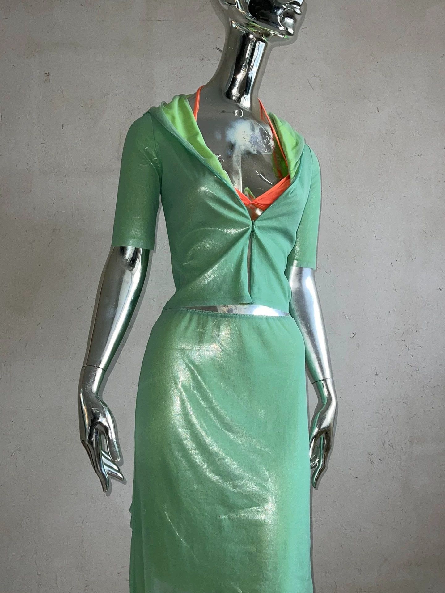 Vivienne Tam Vivienne Tam 90s Mint Green Iridescent Mesh Set 0 Size XS / US 0-2 / IT 36-38 - 3 Thumbnail