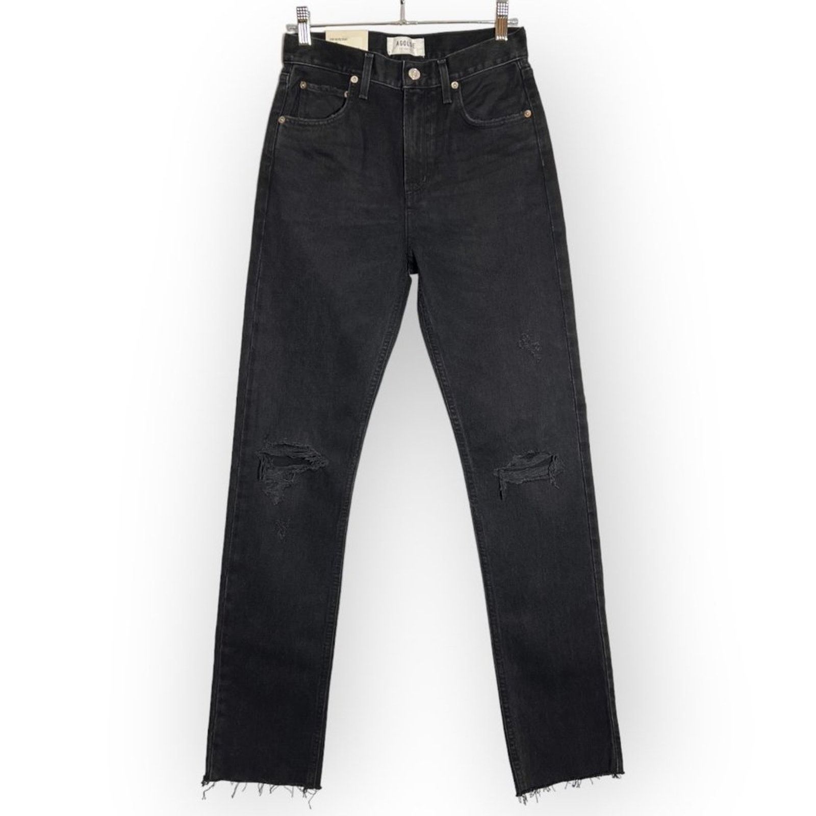 Agolde AGOLDE Cherie High Rise Straight Jeans Black 24x31 NWT Size 24" / US 00 / IT 34 - 1 Thumbnail