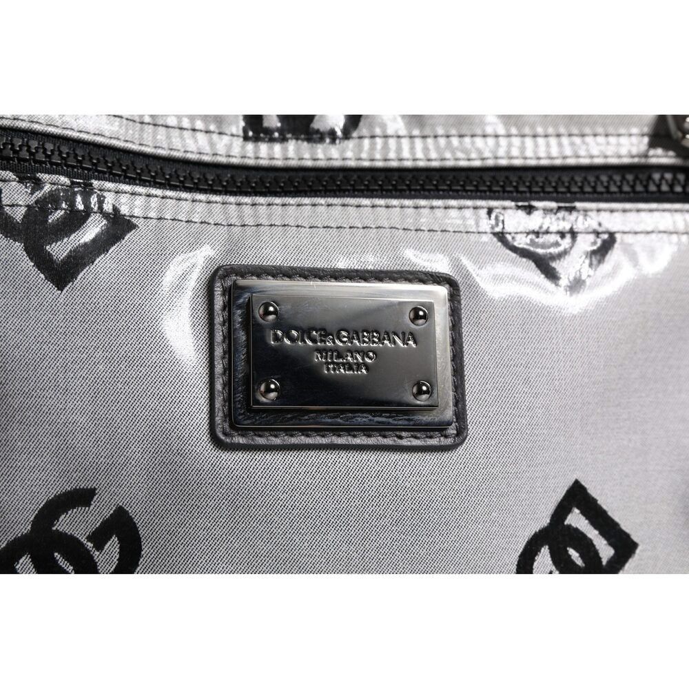 Dolce & Gabbana Dolce & Gabbana Polyester Gray Black DG Logo Plaque Backpack Size ONE SIZE - 3 Thumbnail