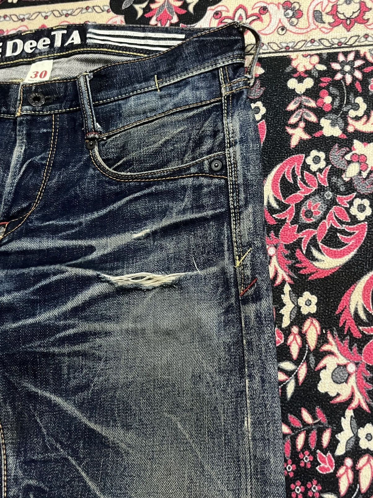 Japanese Brand ⚡️Insane⚡️Vintage Japanese DeeTA Heavy Whisker Selvedge Jeans Size US 30 / EU 46 - 8 Thumbnail