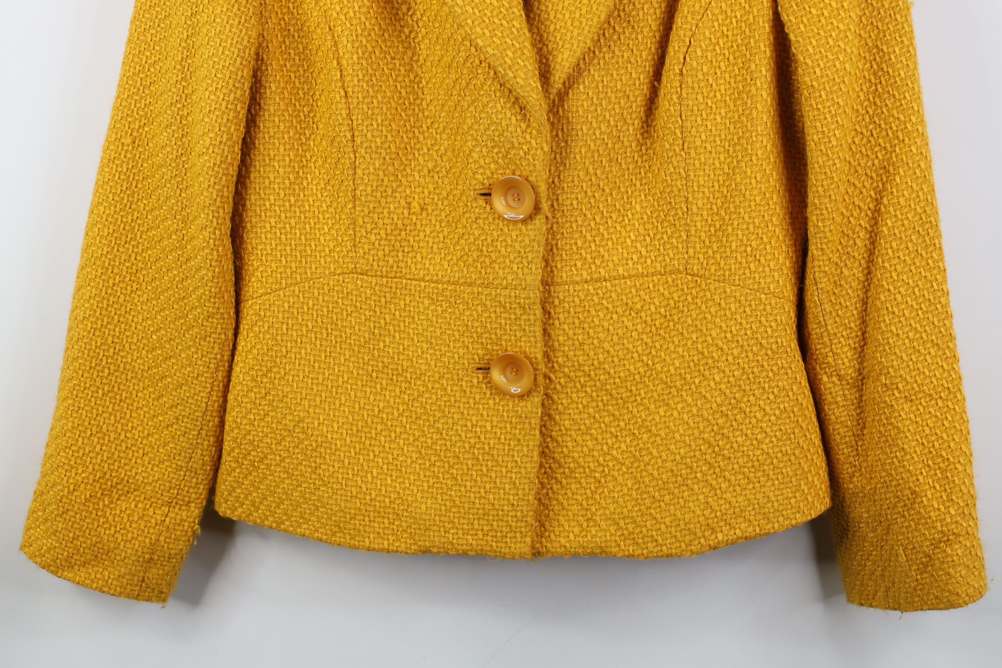 Vintage Vintage 90s Streetwear Weave Suit Coat Blazer Jacket Yellow Size XL / US 12-14 / IT 48-50 - 3 Thumbnail