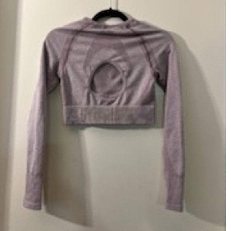 Gymshark Gymshark Long Sleeve Cropped Top Back Keyhole Purple SZ M Size M / US 6-8 / IT 42-44 - 2 Thumbnail