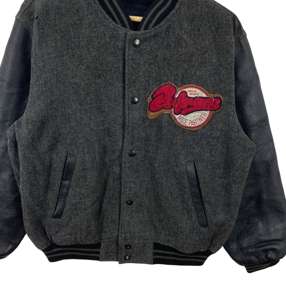 Vintage Vintage CROCODILE SPORTS Leather Varsity Bomber Jacket Size US M / EU 48-50 / 2 - 5 Thumbnail