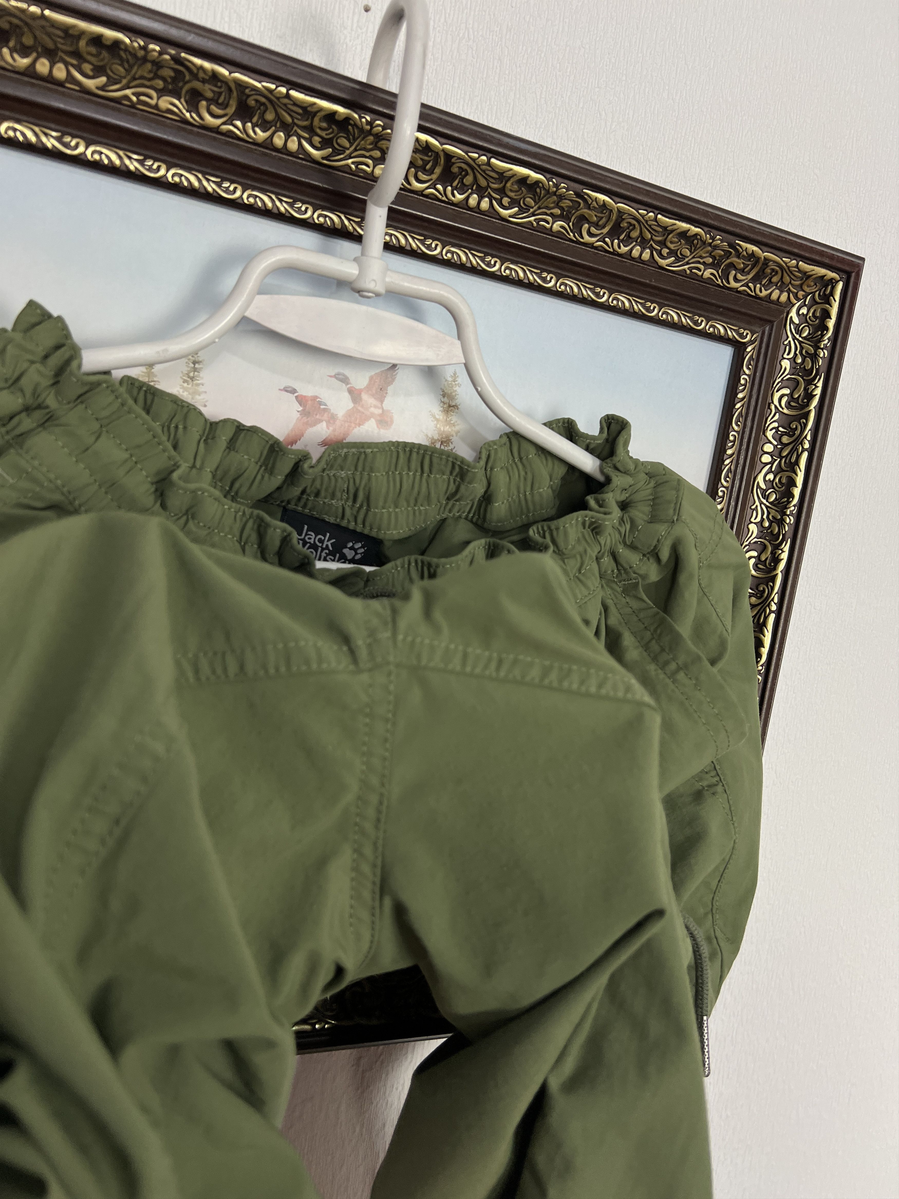 Jack Wolfskin Outdoors Women Hiking Pants Green Khaki Windbreaker Rare XL Size 36" / US 14 / IT 50 - 5 Thumbnail