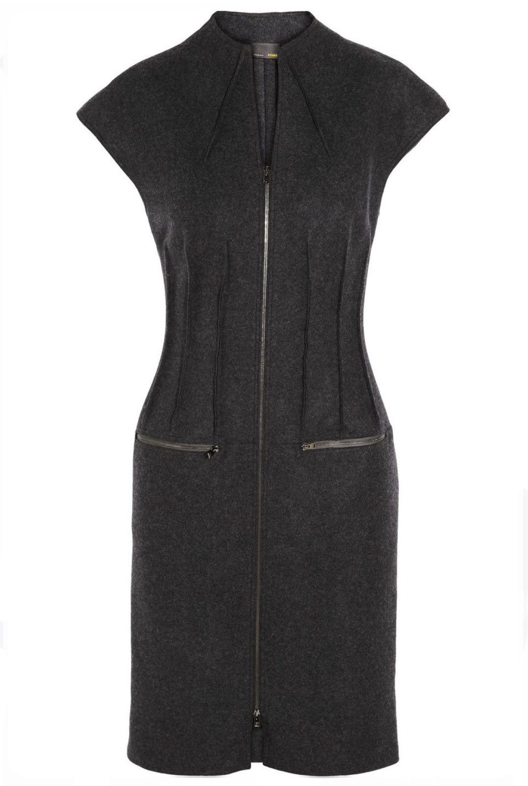 Fendi × Vintage Vintage Fendi Dark Grey Wool-Felt Minimal Silhouette Dress Size M / US 6-8 / IT 42-44 - 1 Thumbnail