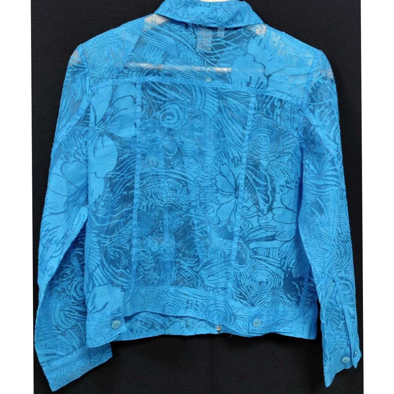 Vintage ERIN LONDON PETITE Blue Jacket Solid Long Sleeve Women PM Size M / US 6-8 / IT 42-44 - 2 Thumbnail