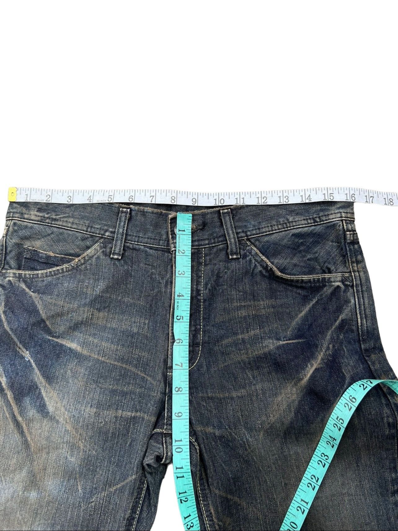 Beams Plus Lee X Abx Japan Distressed Mud Washed Denim Flare Jeans Size US 31 - 3 Thumbnail