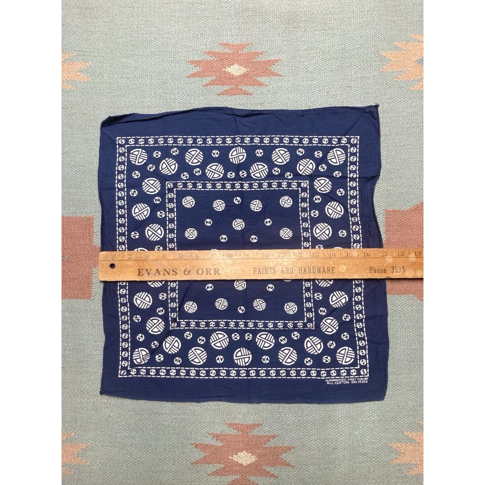 Vintage VINTAGE bandana handkerchief blue indigo selvedge cowboy workwear Size ONE SIZE - 4 Thumbnail