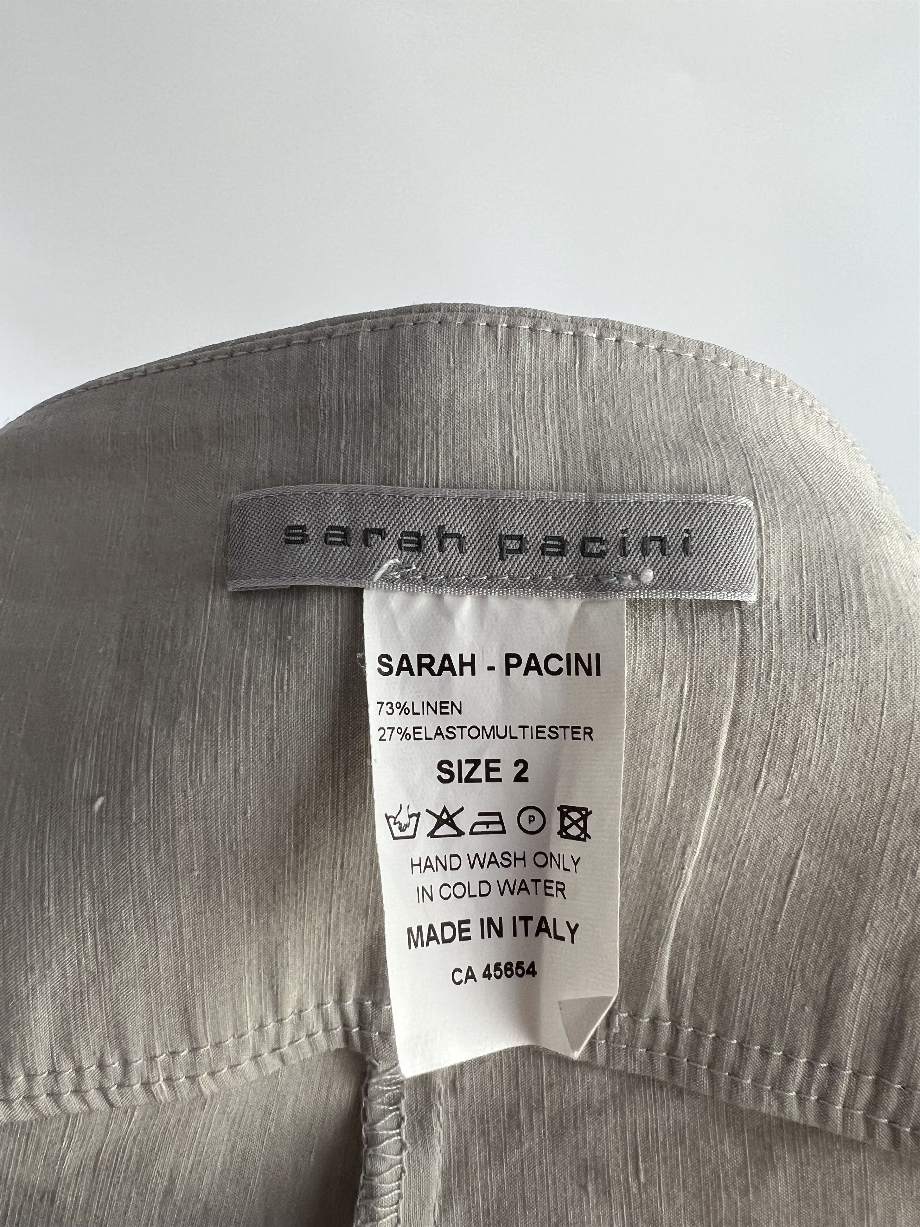 Sarah Pacini Sarah Pacini Gray Linen Pants Size 2 Size 30" / US 8 / IT 44 - 8 Thumbnail