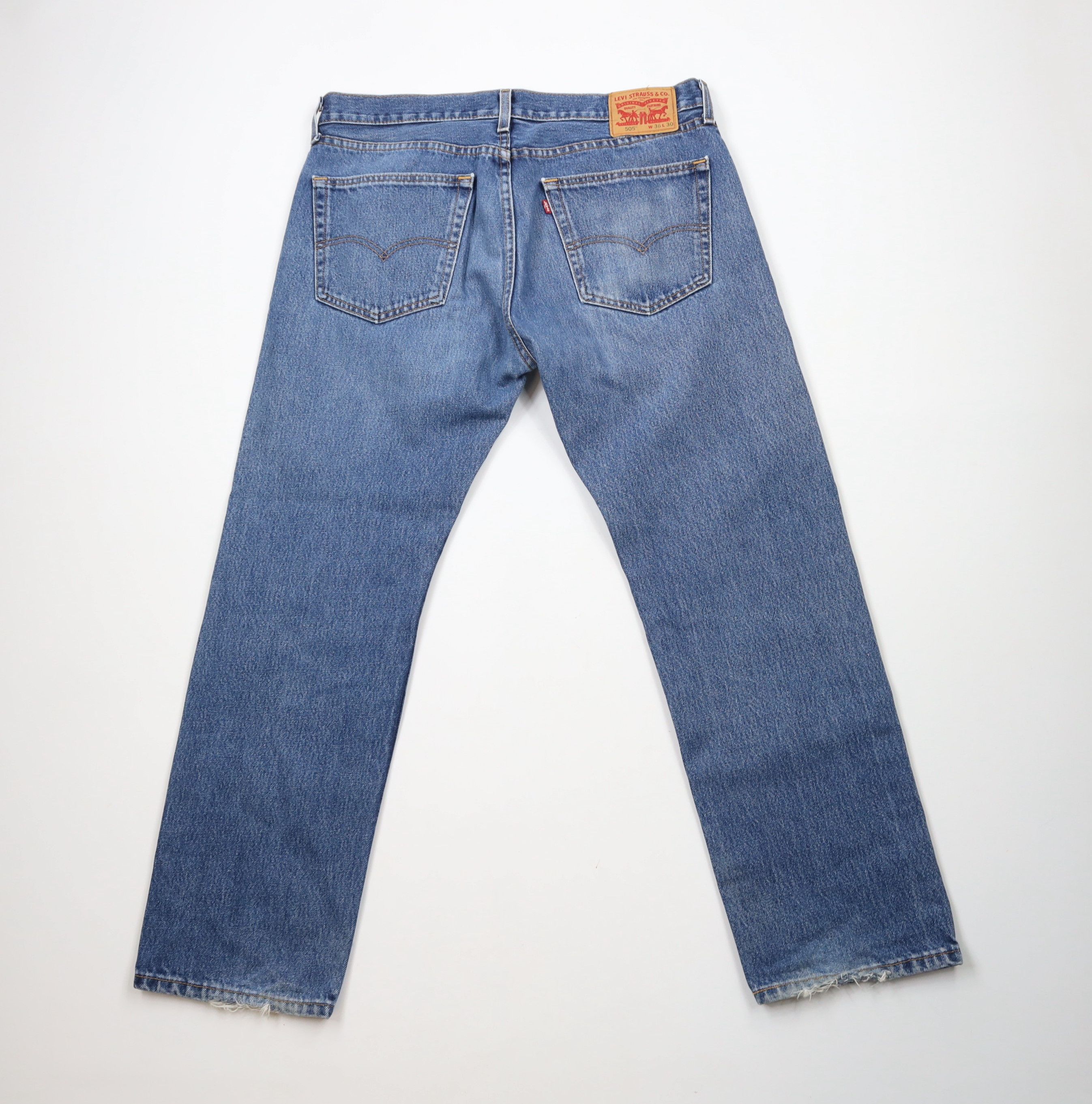 Levi's × Vintage Vintage Y2K Levis 505 Regular Fit Denim Jeans Blue Cotton Size US 36 / EU 52 - 9 Thumbnail