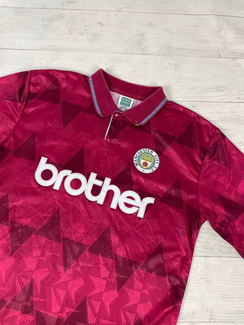Vintage Vintage Score Draw Manchester City 1990 1992 Away Jersey Size US L / EU 52-54 / 3 - 2 Thumbnail