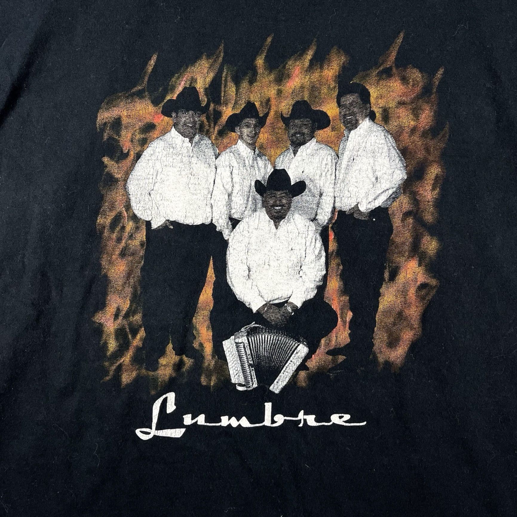 Fruit Of The Loom VINTAGE Grupo Lumbre Shirt Black XL Promo Corridos Norteno Banda Mexican 2000s Shirt Men XL Black 90s Music Mexican Concert Tour 2000s Y2K RARE Size US XL / EU 56 / 4 - 2 Thumbnail