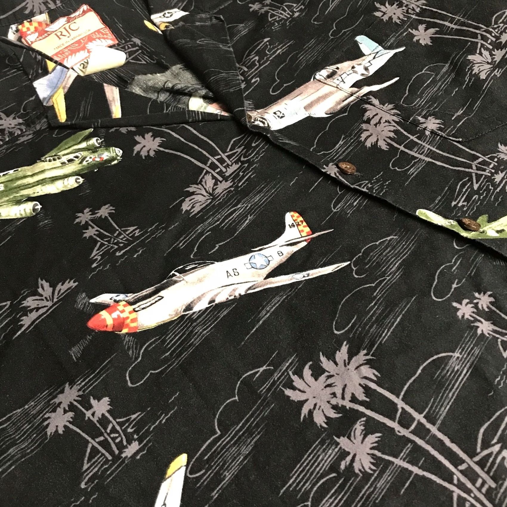 Vintage VINTAGE RJC Men Black WWII Military Fighter Bomber Planes Button-Up Hawaiian Shirt 2XL Size US XXL / EU 58 / 5 - 3 Thumbnail