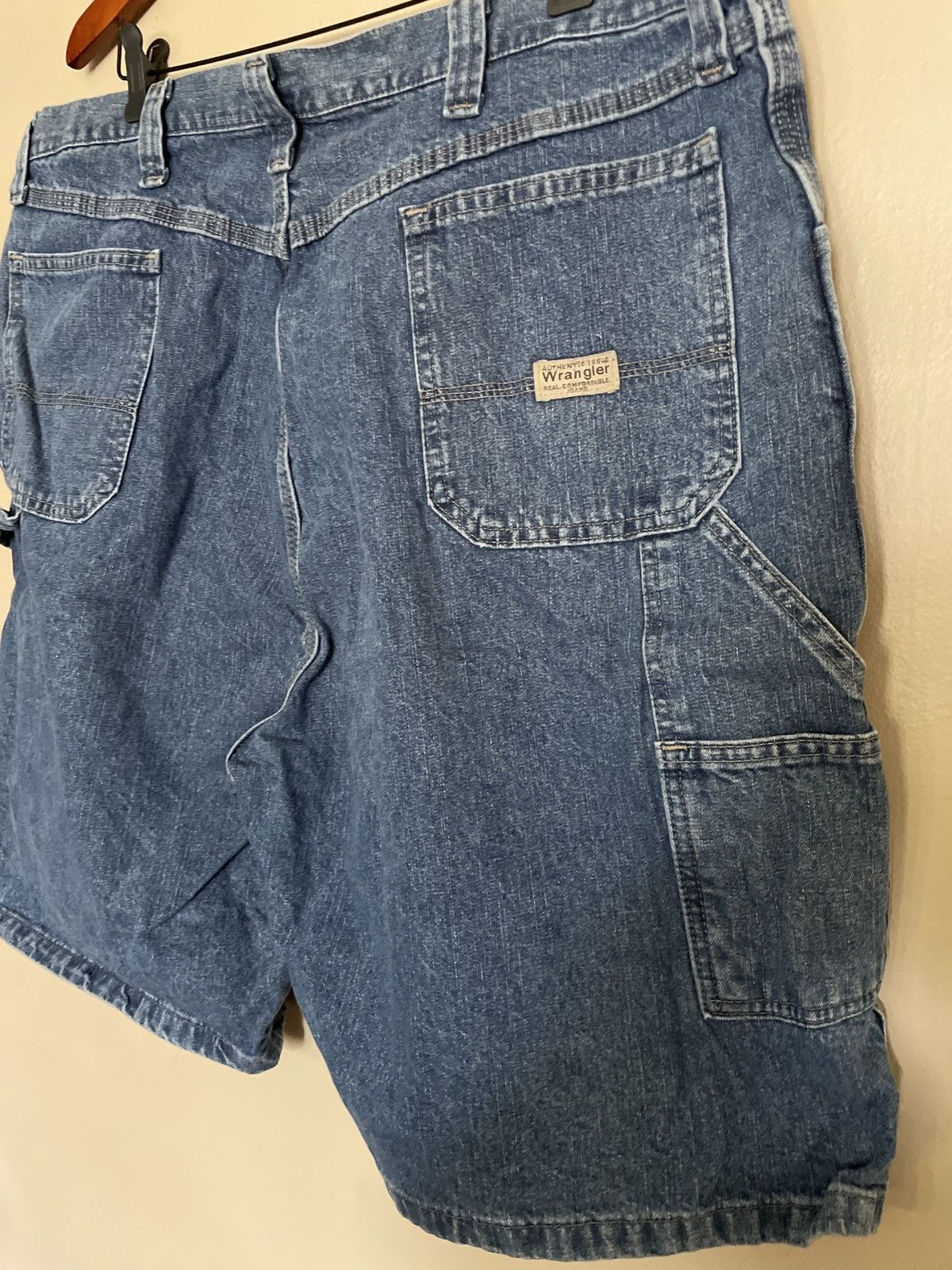 Vintage × Wrangler Wrangler Denim Jean Shorts Jorts 42 vintage BLUE Carpenter 🔥 Size US 42 / EU 58 - 8 Thumbnail