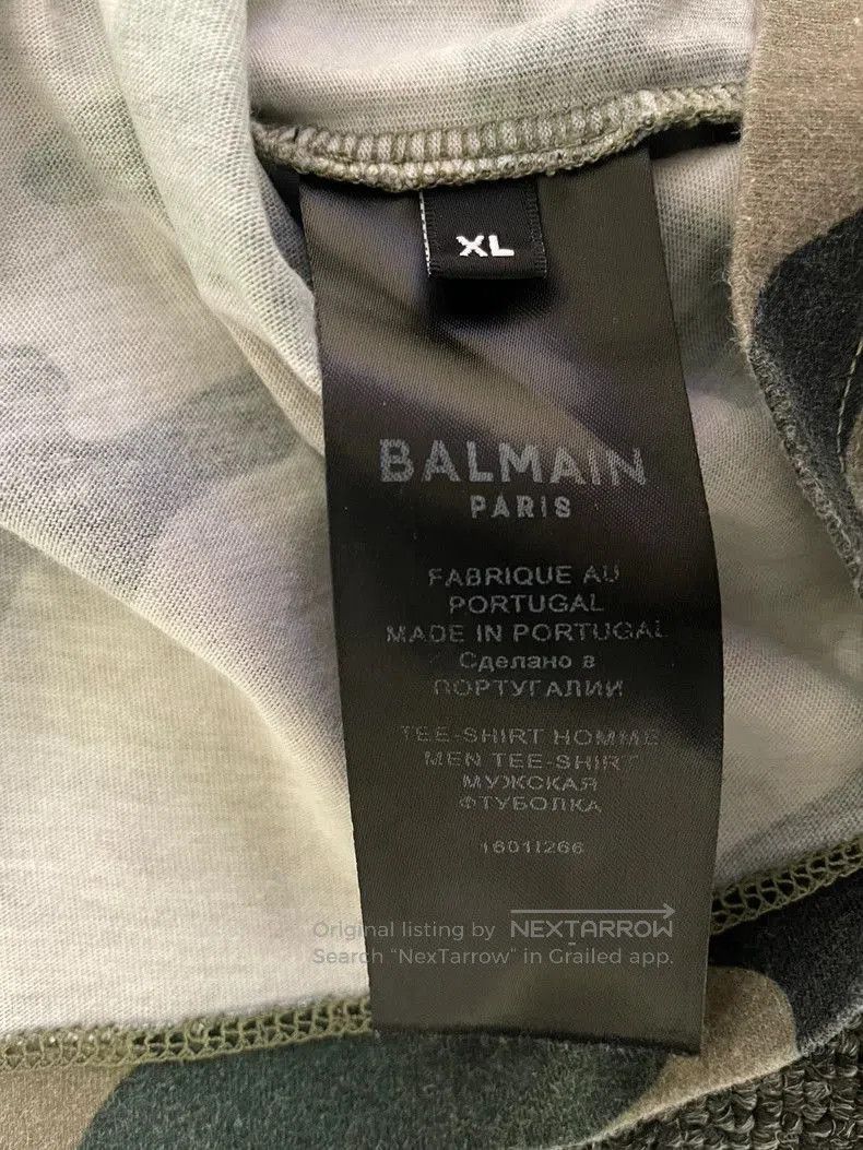 Balmain Balmain Camo Short Sleeve Logo T. Size US XL / EU 56 / 4 - 6 Thumbnail