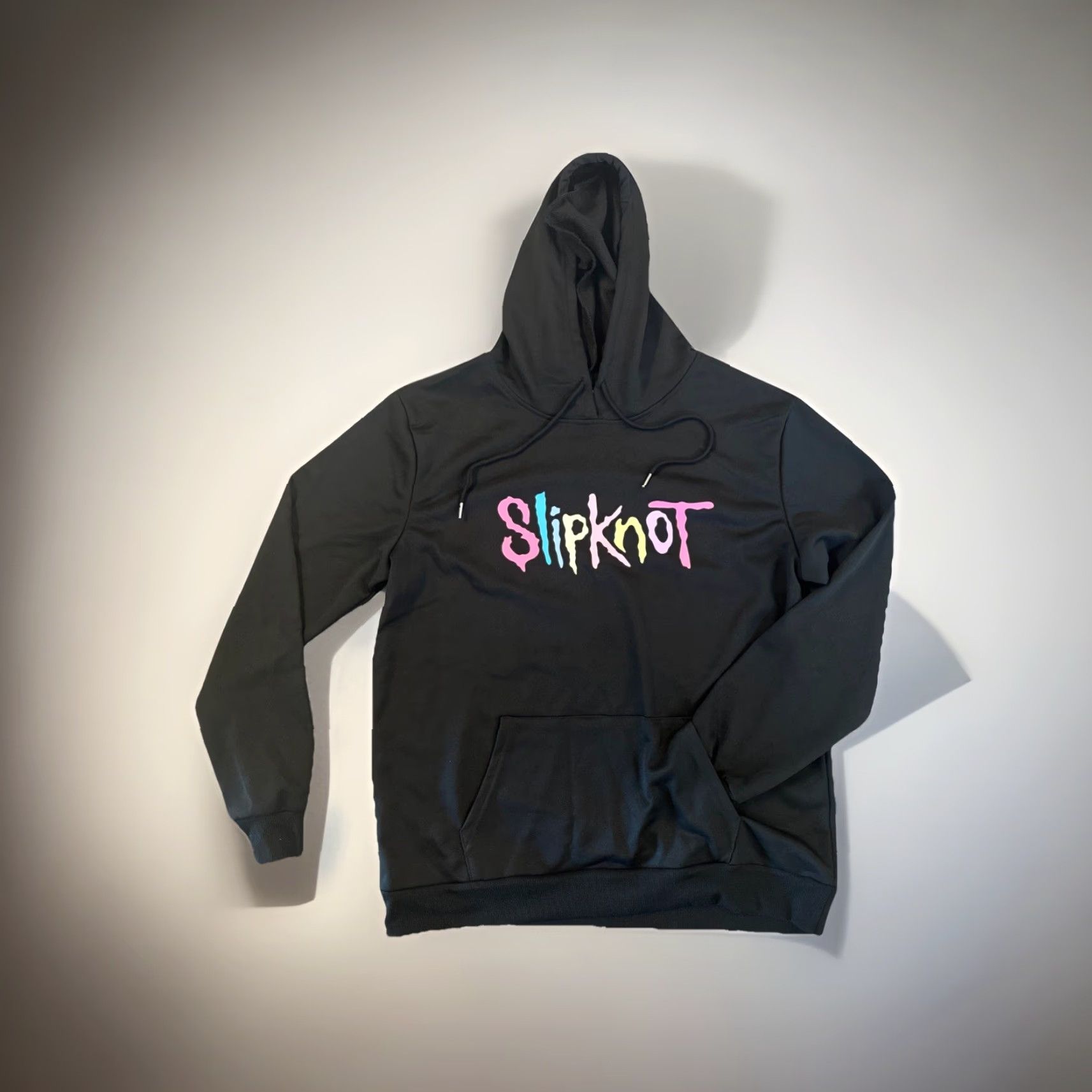 Vintage Slipknot Hoodie L Black Mens Regular 45” Chest Double Sided Pocket Hooded Graphic Print Rock Metal All Seasons Pullover Size US L / EU 52-54 / 3 - 4 Thumbnail