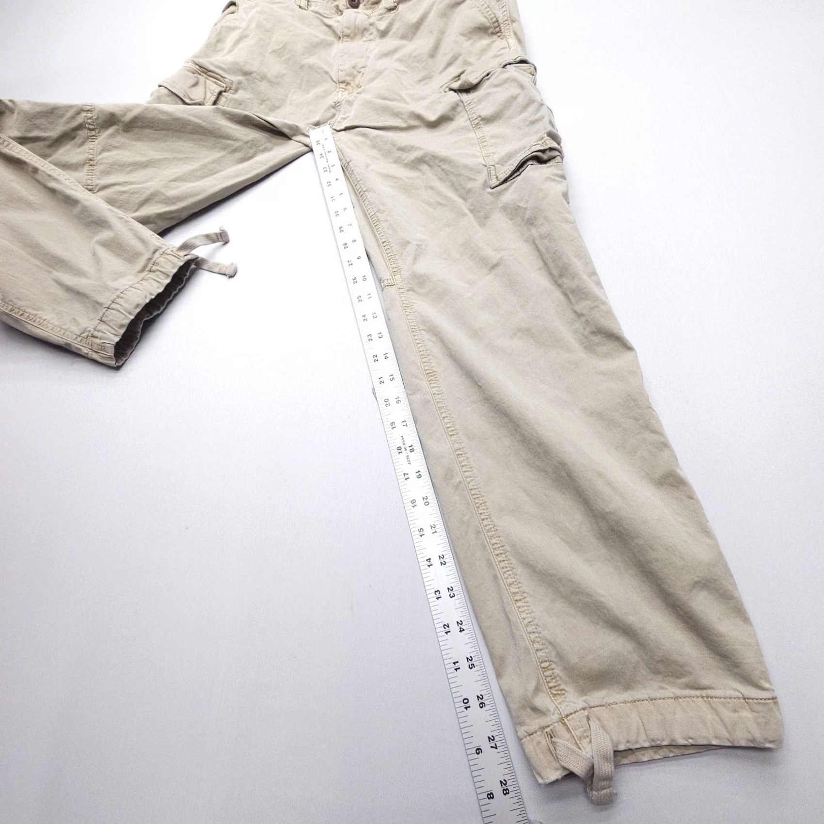 American Eagle Outfitters American Eagle Outfitters AE Flex Lived-In Cargo Pants Mens 31 x 28 Tan Cotton Blend Beige 5-Pocket Regular Tapered Front Mens Size US 31 - 4 Thumbnail