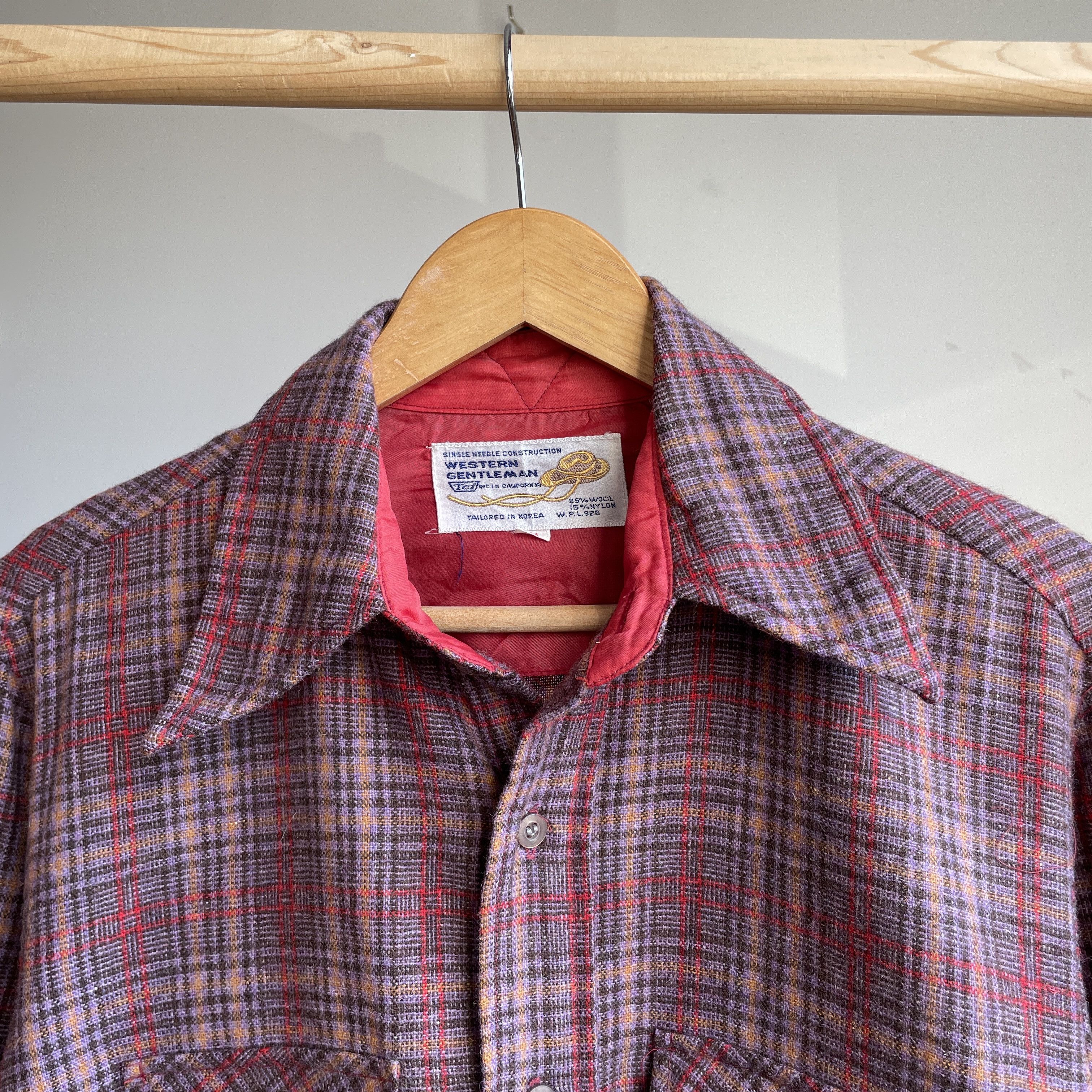 Vintage Western Gentelman VTG 70s Plaid Flannel Loop Collar Shirt Size US M / EU 48-50 / 2 - 4 Thumbnail
