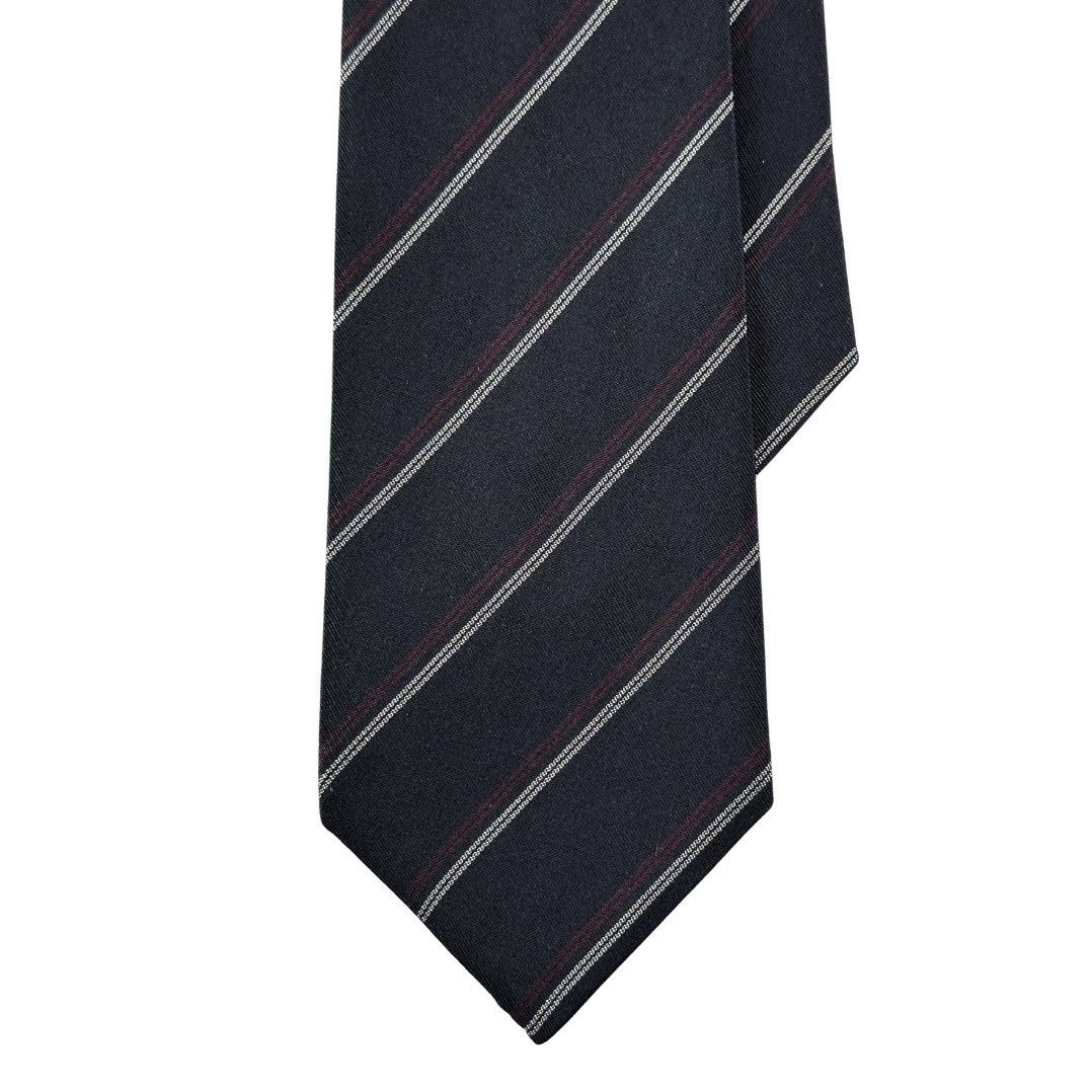 Comme des Garcons Tie Silk Black Color with White and Red Striped Size ONE SIZE - 1 Thumbnail