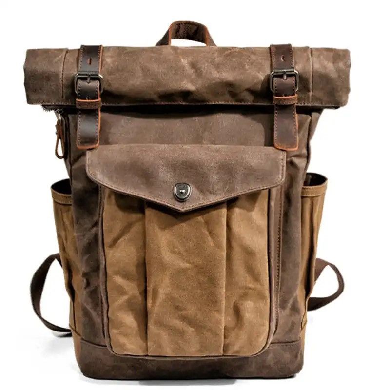 Leather Canvas Leather Travel Backpack Size ONE SIZE - 3 Thumbnail