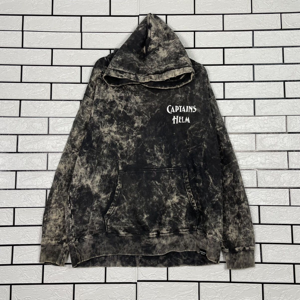 Japanese Brand Captain Helm Black Acid Wash Hoodie Size US XL / EU 56 / 4 - 1 Thumbnail