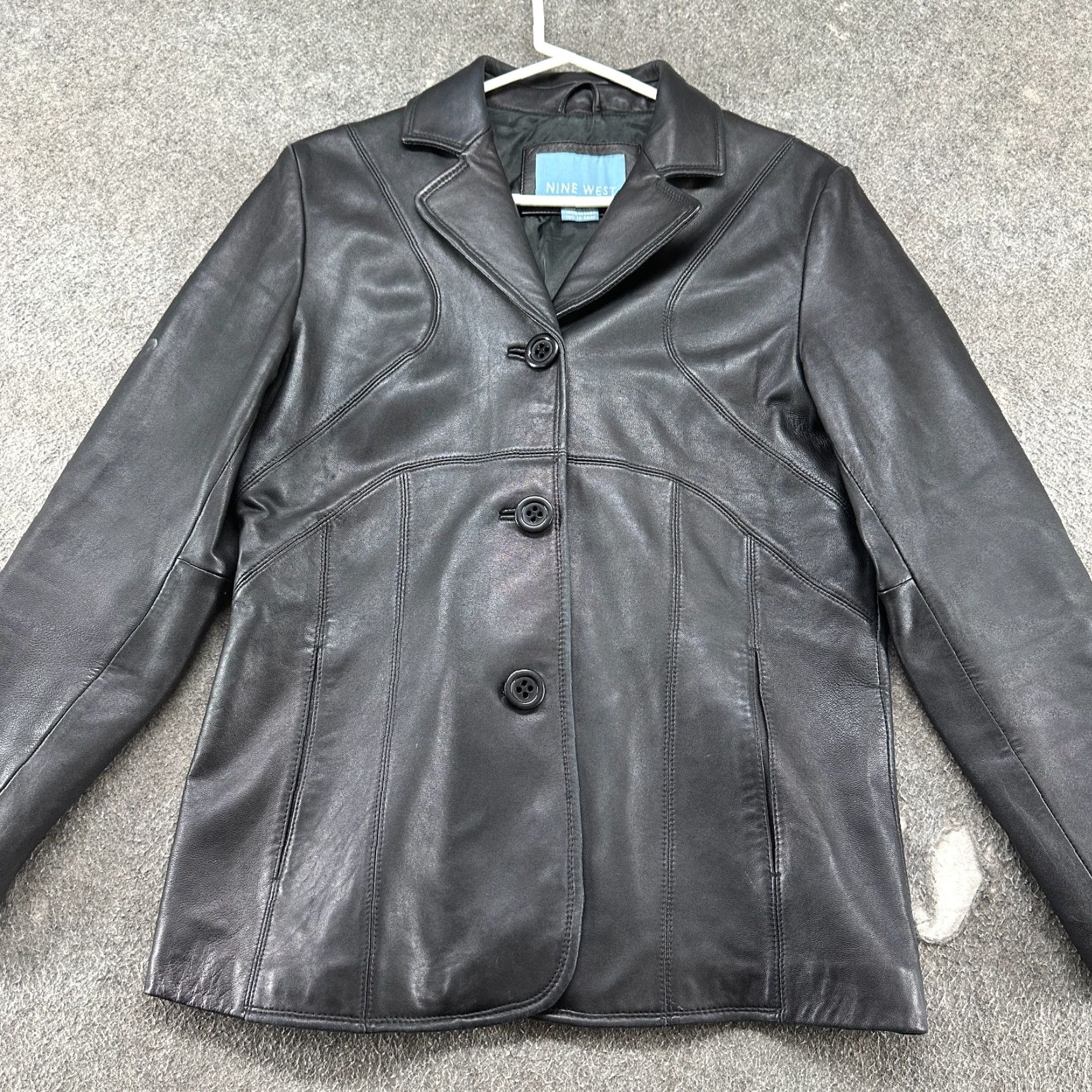 Nine West VINTAGE Nine West Jacket Womens M Black Leather Lined Coat Soft Genuine Real Y2K Size M / US 6-8 / IT 42-44 - 4 Thumbnail