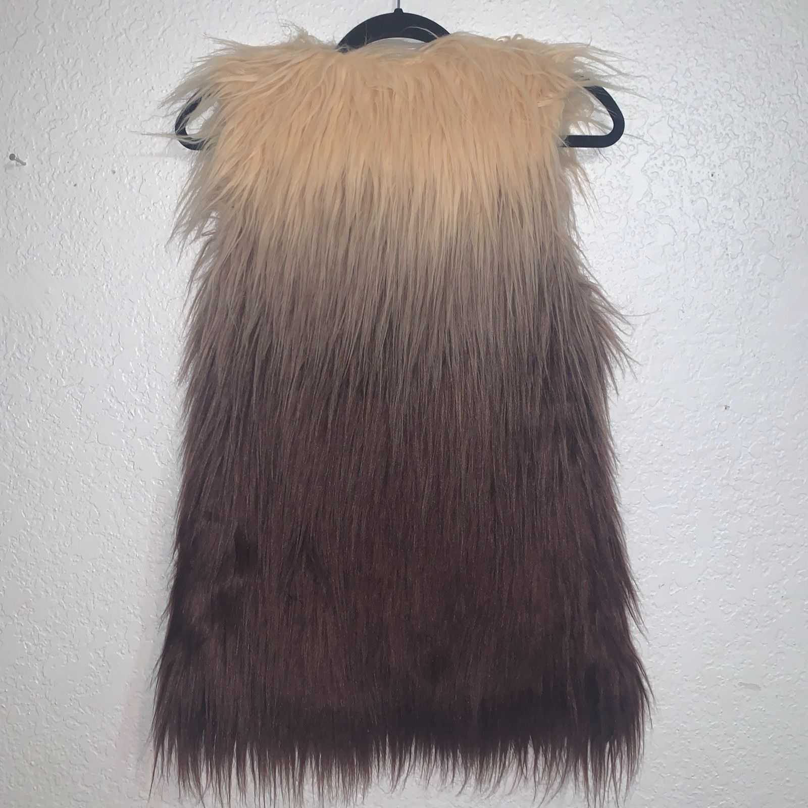 Vintage Me Jane "Almost Famous" Style Ombre' Faux Fur Vest Satin Lin Size M / US 6-8 / IT 42-44 - 4 Thumbnail