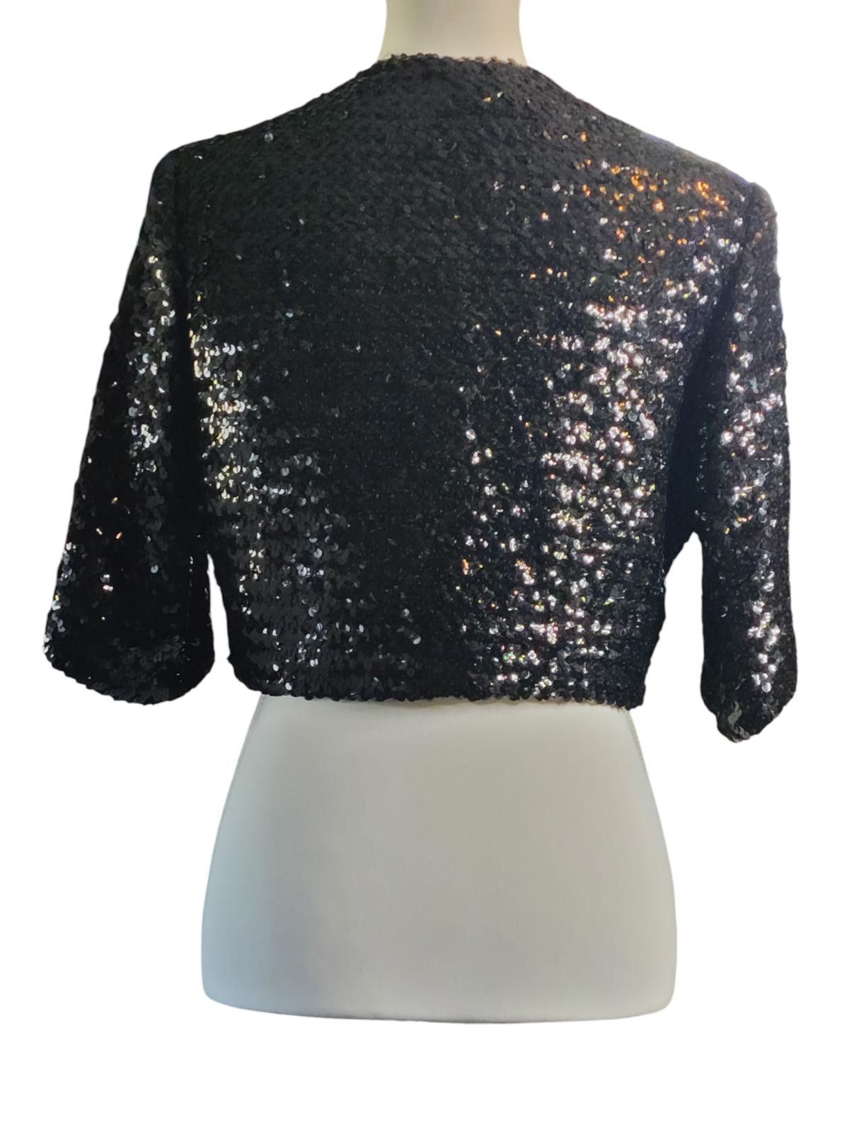 Designer Vintage Parade New York Sequined Bolero 3/4 Sleeves Size XL / US 12-14 / IT 48-50 - 6 Thumbnail