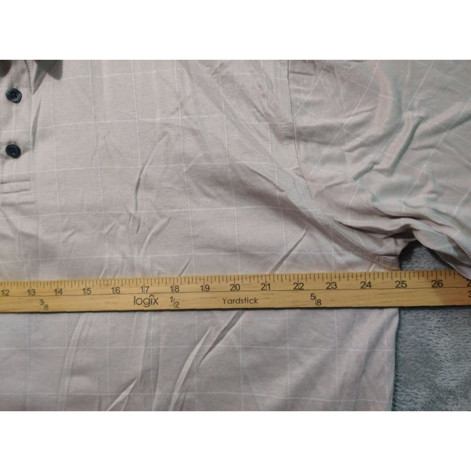 Brooks Brothers Brooks Brothers Shirt Polo Mens XL Beige Windowpane Short Sleeve Cotton Casual Size US XL / EU 56 / 4 - 4 Thumbnail