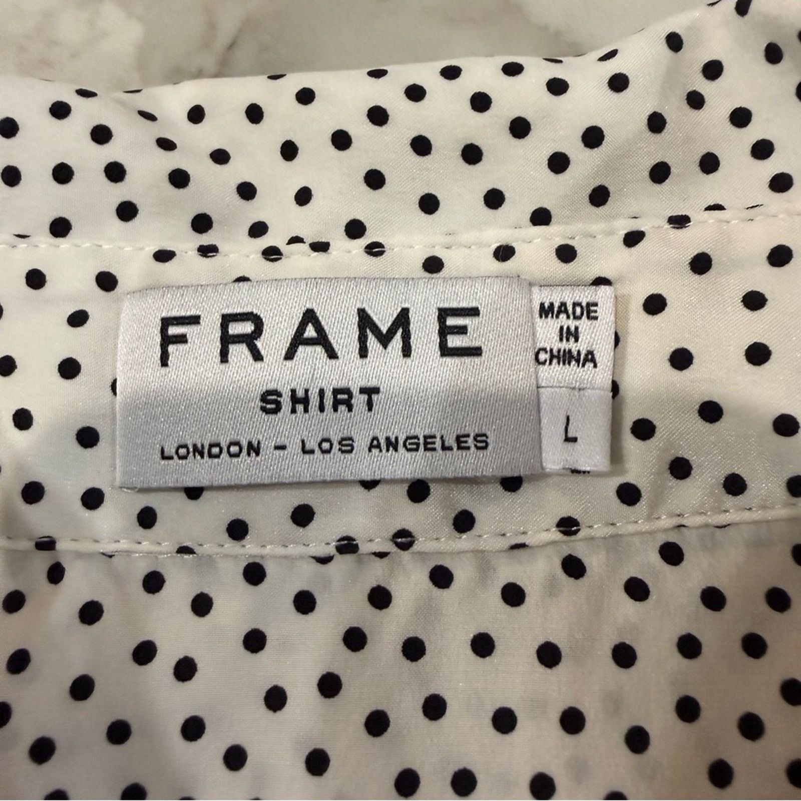 Frame Frame 100% Silk Polka Dot Button Down Blouse Women's Large Size L / US 10 / IT 46 - 4 Thumbnail