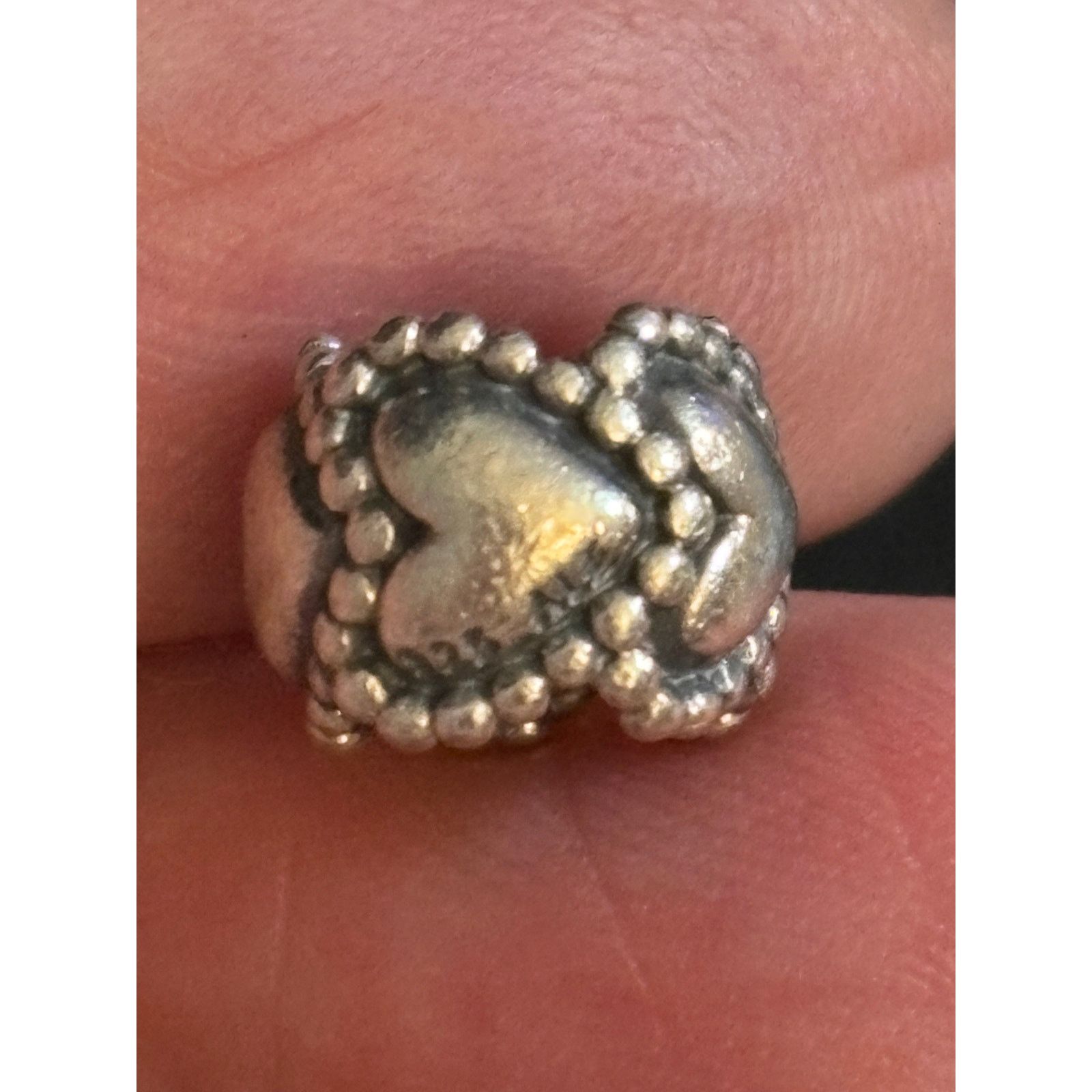 pandora Pandora S925 ALE Heart Spacer Charm Sterling Silver Size ONE SIZE - 2 Thumbnail