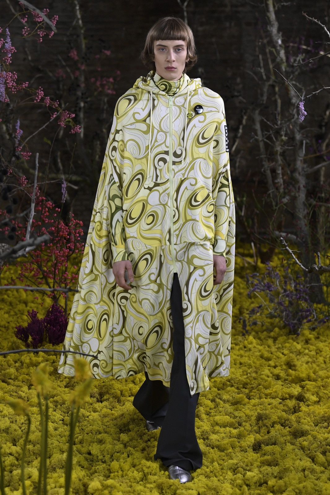 image of Raf Simons Yellow & Green All Over Printed Turtleneck, Men's (Size Large)