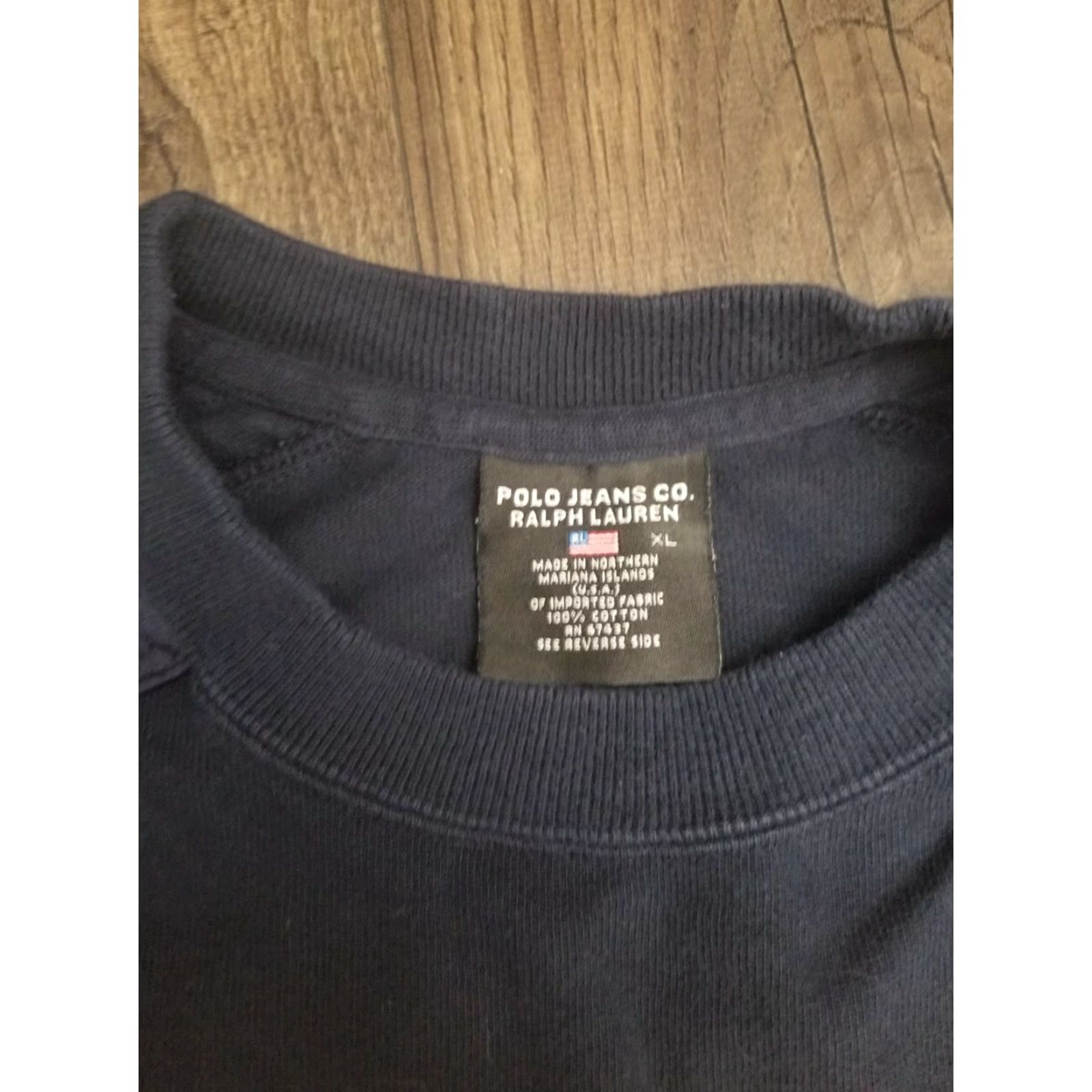 Ralph Lauren VINTAGE Polo Jeans Ralph Lauren Long Sleeve T Shirt 1990s XL Blue Men Mens Size US XL / EU 56 / 4 - 6 Thumbnail