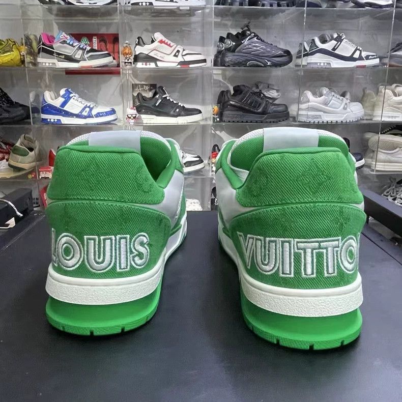 Louis Vuitton Lv trainer white green sneakers-2508 Size US 8 / EU 41 - 4 Thumbnail