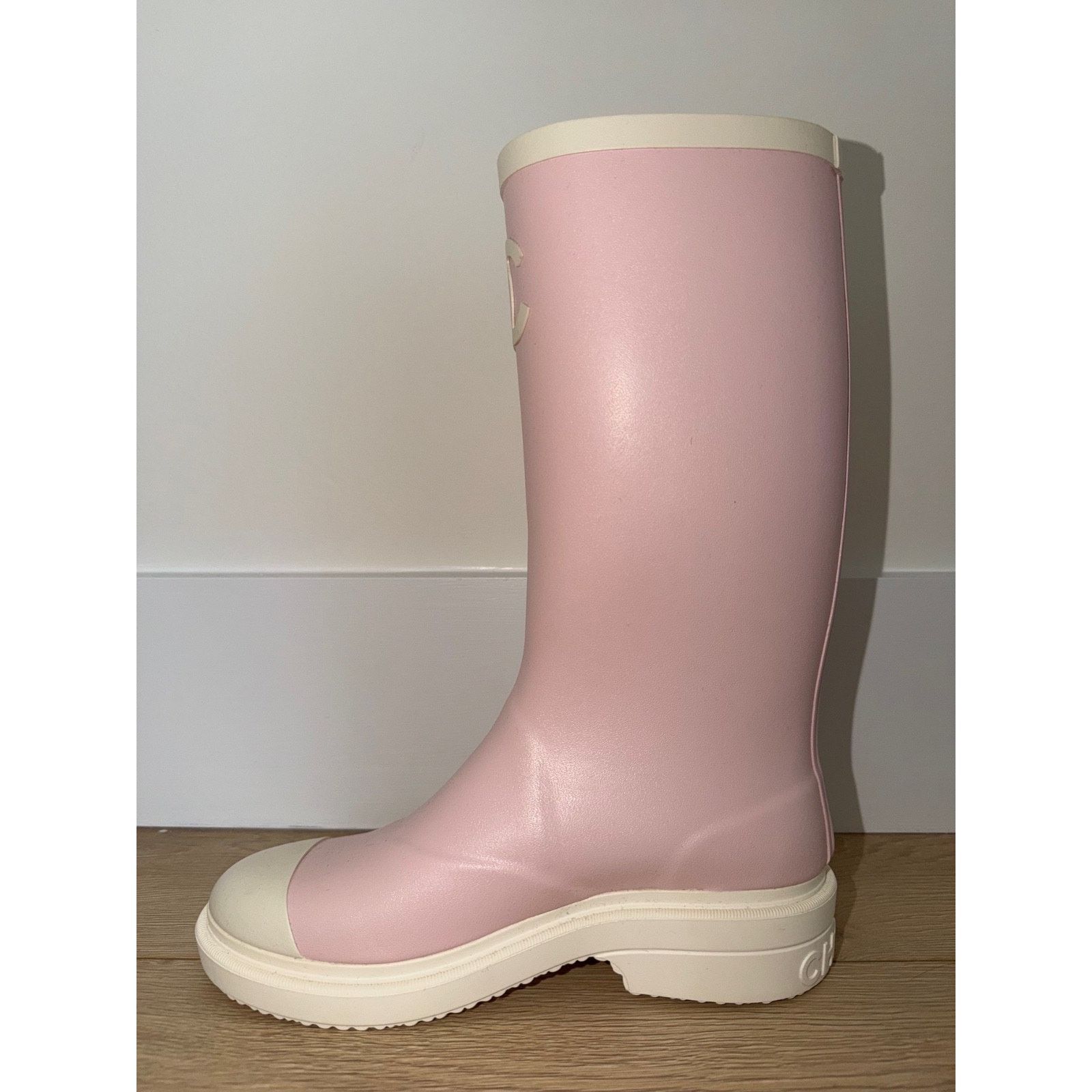 Chanel Chanel Rose Pink White Rubber Rain Boots 38 Size US 8 / IT 38 - 20 Thumbnail
