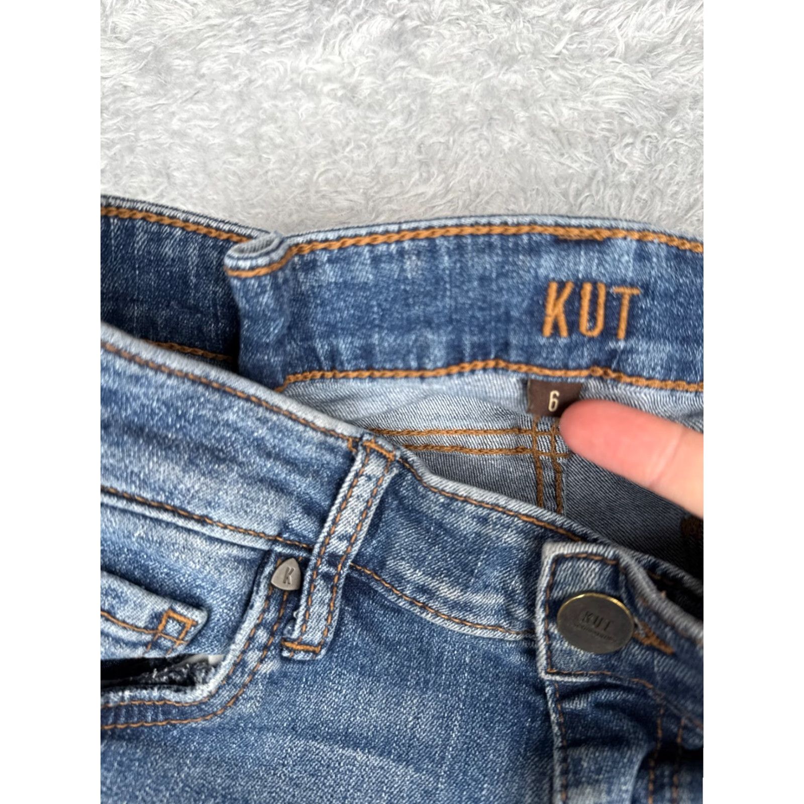 Vintage Kut From The Kloth Jeans Womens 6 Blue Denim High Rise Crop Straight 26x25 Size 28" / US 6 / IT 42 - 6 Thumbnail