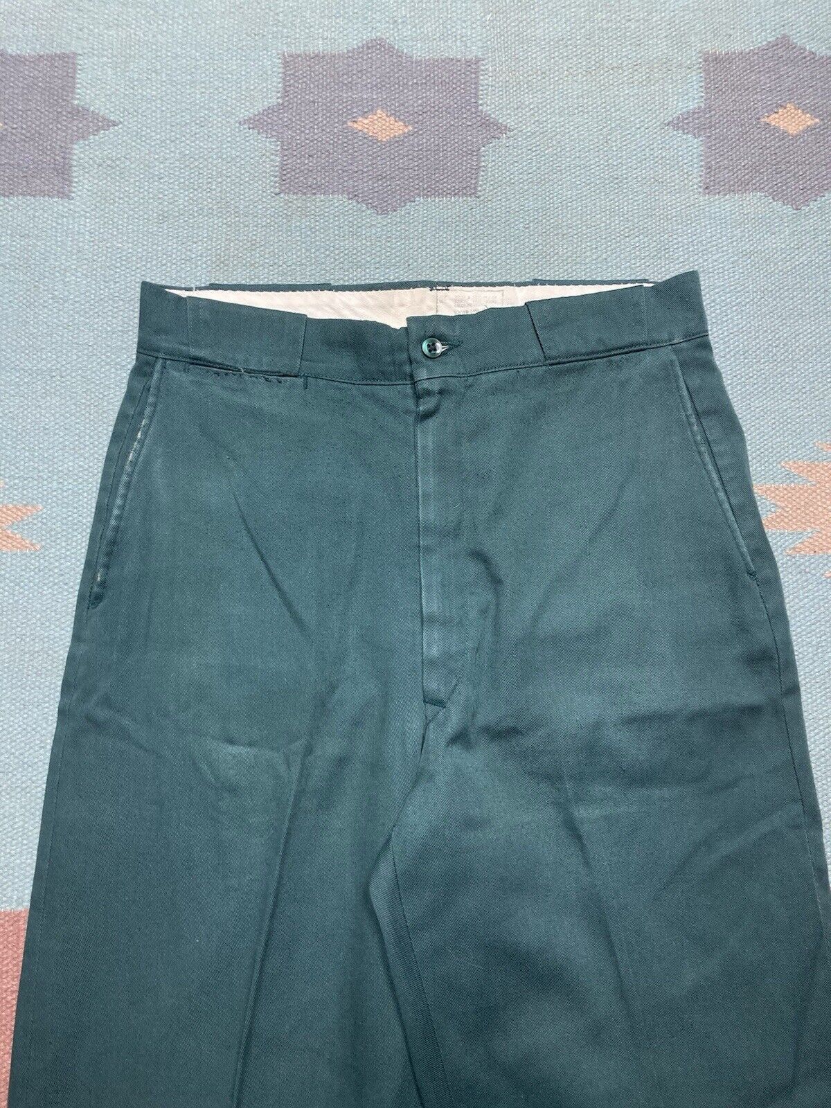 Vintage VTG 70s chino work pants green workwear twill talon 29x30 Size US 29 - 5 Thumbnail
