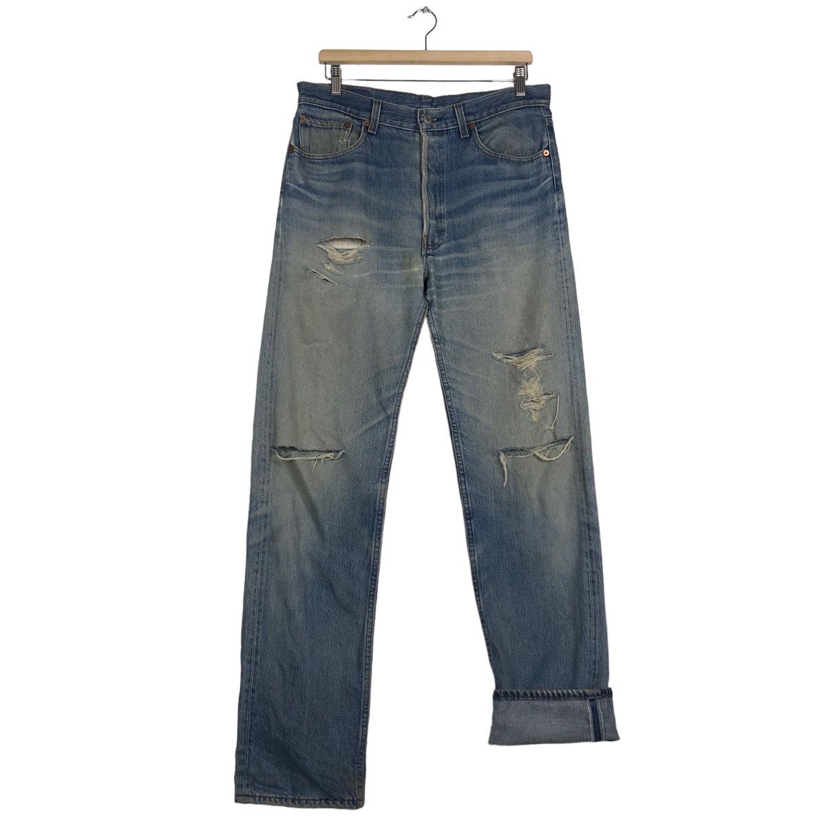 Levi's 🔥90’s Vintage Distressed Jeans Levi’s Made in USA Size US 34 / EU 50 - 10 Thumbnail
