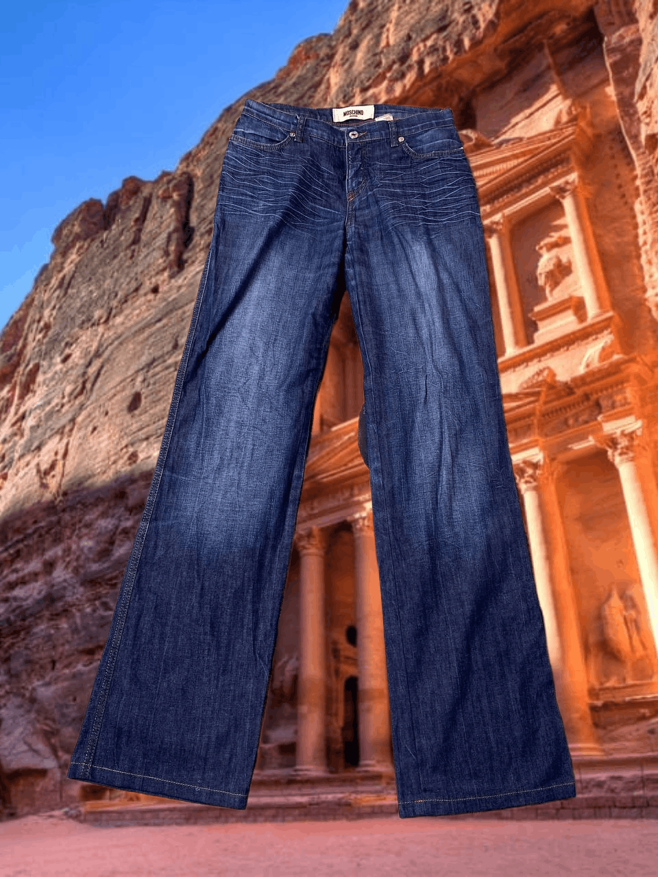 Moschino Y2K Distressed Jeans Moschino logo vintage streetwear Size US 29 - 1 Thumbnail